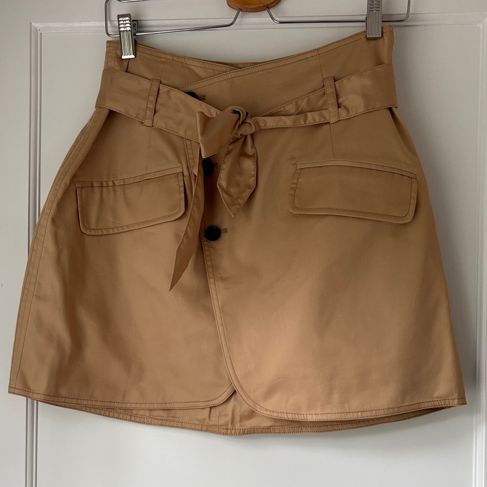 Marissa Webb Tie-Waist Utility Mini Skirt - Camel